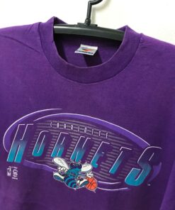 Vintage Style 90s Charlotte Hornets NBA Tshirt Sweatshirt Hoodie Crewneck Sweatshirt Pullover Reprinted Full Color Full Size Gifts for NBA Fans