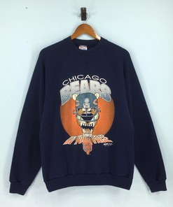 Vintage Style 90s Chicago Bears NFL Tshirt Pullover Hoodie Crewneck Sweatshirt Reprinted Full Color Full Size Gifts For NFL Fans