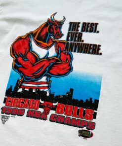 Vintage Style 90s Chicago Bulls 1996 NBA Champs Starter Tshirt Hoodie Crewneck Sweatshirt Reprinted Full Color Full Size Gifts for NBA Fans