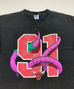 Vintage Style 90s Chicago Bulls Dennis Rodman The Worm Tshirt Hoodie Crewneck Sweatshirt Reprinted Full Color Full Size Gifts for NBA Fans