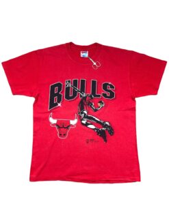 Vintage Style 90's Chicago Bulls Jersey Rare Red NBA Tshirt Sweatshirt Hoodie Crewneck Sweatshirt Pullover Reprinted Full Color Full Size Gifts for NBA Fans