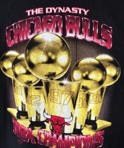 Vintage Style 90s Chicago Bulls The Dynasty NBA Tshirt Hoodie Crewneck Sweatshirt Reprinted Full Color Full Size Gifts for NBA Fans