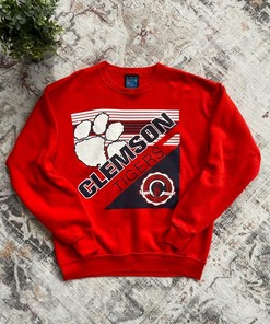 Vintage Style 90s Clemson Tigers University Crewneck Sweater T-Shirt Hoodie Full Size