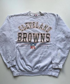 Vintage Style 90s Cleveland Browns NFL Football Graphic Tshirt Pullover Hoodie Crewneck Sweatshirt Reprinted Full Color Full Size Gifts For NFL Fans