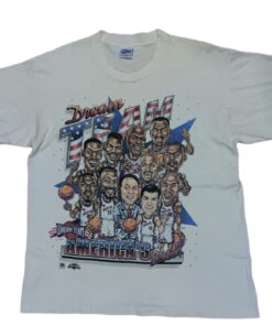 Vintage Style 90s Dream Team Usa Tshirt Pullover Hoodie Crewneck Sweatshirt Reprinted Full Color Full Size Gifts for NBA Fans