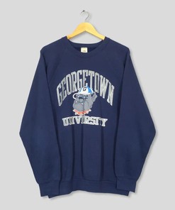 Vintage Style 90s Georgetown University T-Shirt Sweatshirt Pullover Hoodie Reprinted Full Color Full Size Gift For NCAA Fans