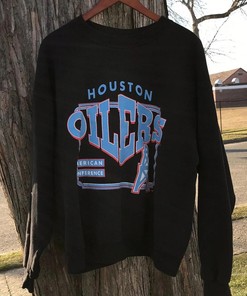 Vintage Style 90s Houston Oilers Tshirt Pullover Hoodie Crewneck Sweatshirt Reprinted Full Color Full Size Gifts For NFL Fans