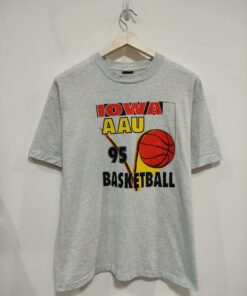 Vintage Style 90s Iowa Aau 95 Basketball Tshirt Sweatshirt Hoodie Crewneck Sweatshirt Pullover Reprinted Full Color Full Size Gifts for NBA Fans