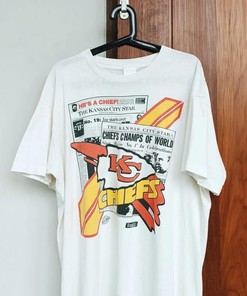 Vintage Style 90s Kansas City Chiefs Front Pages Tshirt Pullover Hoodie Crewneck Sweatshirt Reprinted Full Color Full Size Gifts For NFL Fans