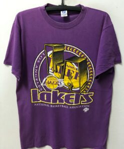 Vintage Style 90s LA Lakers NBA Sport Tshirt Sweatshirt Hoodie Crewneck Sweatshirt Pullover Reprinted Full Color Full Size Gifts for NBA Fans