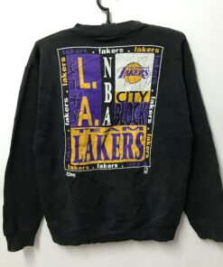 Vintage Style 90s LA Lakers Tshirt Sweatshirt Hoodie Crewneck Sweatshirt Pullover Reprinted Full Color Full Size Gifts for NBA Fans