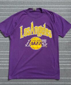 Vintage Style 90’s Los Angeles Lakers Tshirt Hoodie Crewneck Sweatshirt Reprinted Full Color Full Size Gifts for NBA Fans