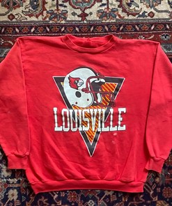 Vintage Style 90s Louisville Cardinals T-Shirt Sweatshirt Pullover Hoodie Reprinted Full Color Full Size Gift For NCAA Fans