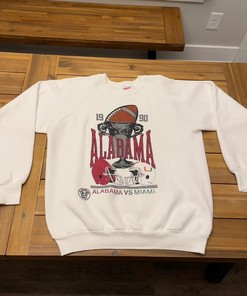 Vintage Style 90s Miami Hurricanes Alabama Sugar Bowl T-Shirt Sweatshirt Pullover Hoodie Reprinted Full Color Full Size Gift For NCAA Fans
