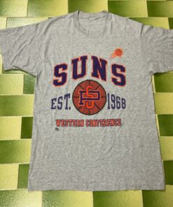 Vintage Style 90s NBA Phoenix Suns T-Shirt American Basketball Tshirt Sweatshirt Hoodie Crewneck Sweatshirt Pullover Reprinted Full Color Full Size Gifts for NBA Fans
