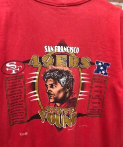 Vintage Style 90’s NBA Player Steve Young Tshirt Pullover Hoodie Crewneck Sweatshirt Reprinted Full Color Full Size Gifts for NBA Fans