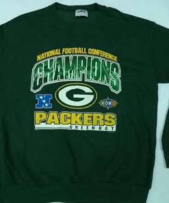 Vintage Style 90s NFL 1997 Green Bay Packers Tshirt Pullover Hoodie Crewneck Sweatshirt Reprinted Full Color Full Size Gifts For NFL Fans