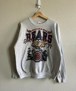Vintage Style 90’s NFL Chicago Bears Tshirt Pullover Hoodie Crewneck Sweatshirt Reprinted Full Color Full Size Gifts For NFL Fans