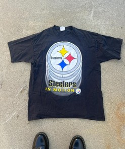 Vintage Style 90s NFL Steelers Tshirt Pullover Hoodie Crewneck Sweatshirt Reprinted Full Color Full Size Gifts For NFL Fans