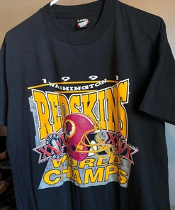 Vintage Style 90s NFL Washington Redskins Super Bowl Champions Tshirt Pullover Hoodie Crewneck Sweatshirt Reprinted Full Color Full Size Gifts For NFL Fans
