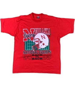 Vintage Style 90s Nebraska Huskers National Champs T-Shirt Sweatshirt Pullover Hoodie Reprinted Full Color Full Size Gift For NCAA Fans