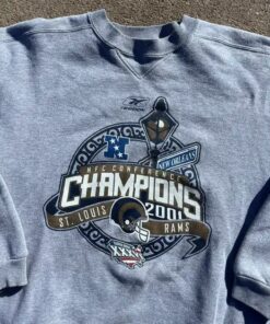 Vintage Style 90’s Nfc Champions St. Louis Rams Graphic Tshirt Hoodie Crewneck Sweatshirt Reprinted Full Color Full Size Gifts for NBA Fans
