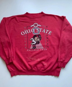 Vintage Style 90s Ohio State Buckeyes NCAA Graphic T-Shirt Sweatshirt Pullover Hoodie Reprinted Full Color Full Size Gift For NCAA Fans
