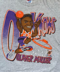 Vintage Style 90s Oliver Miller Suns Tshirt Pullover Hoodie Crewneck Sweatshirt Reprinted Full Color Full Size Gifts for NBA Fans