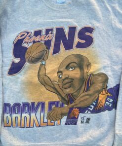 Vintage Style 90’s Phoenix Suns Barkley Aop Jumper Tshirt Hoodie Crewneck Sweatshirt Reprinted Full Color Full Size Gifts for NBA Fans