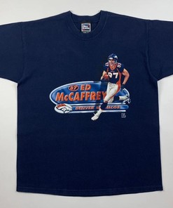 Vintage Style 90s Pro Player Denver Broncos Ed Mccaffrey Tshirt Pullover Hoodie Crewneck Sweatshirt Reprinted Full Color Full Size Gifts For NFL Fans