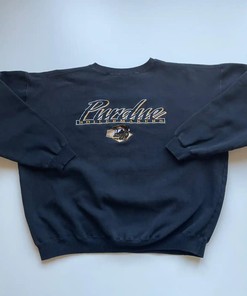 Vintage Style 90s Purdue University Boilermakers T-Shirt Sweatshirt Pullover Hoodie Reprinted Full Color Full Size Gift For NCAA Fans
