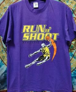 Vintage Style 90s Run N Shoot Basketball Tshirt Sweatshirt Hoodie Crewneck Sweatshirt Pullover Reprinted Full Color Full Size Gifts for NBA Fans