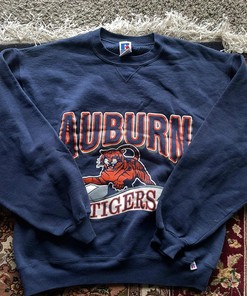 Vintage Style 90s Russell Auburn Tigers T-Shirt Sweatshirt Pullover Hoodie Reprinted Full Color Full Size Gift For NCAA Fans
