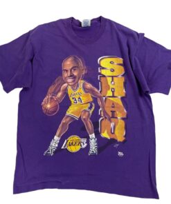 Vintage Style 90’s Shaq Tshirt Pullover Hoodie Crewneck Sweatshirt Reprinted Full Color Full Size Gifts for NBA Fans