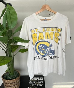 Vintage Style 90s St. Louis Rams NFL Tshirt Pullover Hoodie Crewneck Sweatshirt Reprinted Full Color Full Size Gifts For NFL Fans