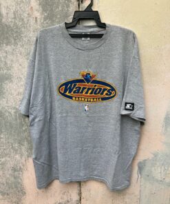 Vintage Style 90s Starter Warriors Basketball Tshirt Hoodie Crewneck Sweatshirt Reprinted Full Color Full Size Gifts for NBA Fans