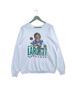 Vintage Style 90s Steve Largent Tshirt Pullover Hoodie Crewneck Sweatshirt Reprinted Full Color Full Size Gifts For NFL Fans