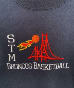 Vintage Style 90s Stm Broncos Basketball Tshirt Pullover Hoodie Crewneck Sweatshirt Reprinted Full Color Full Size Gifts for NBA Fans