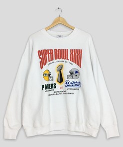 Vintage Style 90s Super Bowl Xxxi Champion NFL Tshirt Pullover Hoodie Crewneck Sweatshirt Reprinted Full Color Full Size Gifts For NFL Fans