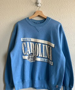 Vintage Style 90’s University North Carolina Tshirt Pullover Hoodie Crewneck Sweatshirt Reprinted Full Color Full Size Gifts For NFL Fans