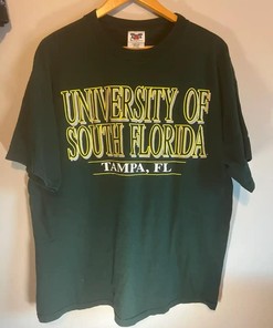 Vintage Style 90s University Of South Florida T-Shirt Sweatshirt Pullover Hoodie Reprinted Full Color Full Size Gift For NCAA Fans
