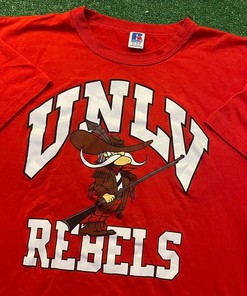 Vintage Style 90s Unlv Rebels T-Shirt Sweatshirt Pullover Hoodie Reprinted Full Color Full Size Gift For NCAA Fans