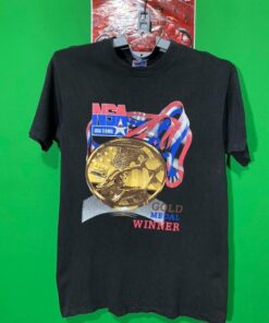 Vintage Style 90s Usa Team NBA Gold Medals Tshirt Pullover Hoodie Crewneck Sweatshirt Reprinted Full Color Full Size Gifts for NBA Fans