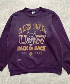 Vintage Style 90s Washington Huskies Rose Bowl1991 1992 T-Shirt Sweatshirt Crewneck Hoodie Full Size Gifts For Fans