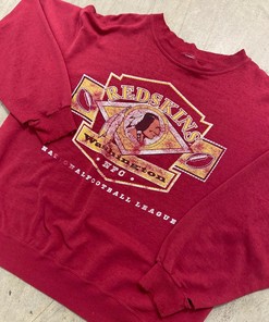 Vintage Style 90s Washington Redskins NFL Tshirt Pullover Hoodie Crewneck Sweatshirt Reprinted Full Color Full Size Gifts For NFL Fans