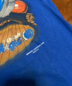 Vintage Style 91S Orlando Magic NBA Magic Johnson Tshirt Hoodie Crewneck Sweatshirt Reprinted Full Color Full Size Gifts for NBA Fans