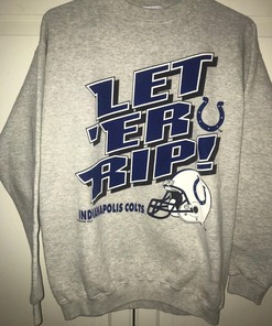 Vintage Style 95’ Indianapolis Colts Logo Athletic Tshirt Pullover Hoodie Crewneck Sweatshirt Reprinted Full Color Full Size Gifts For NFL Fans