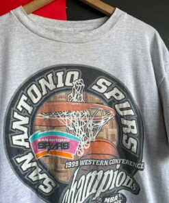 Vintage Style 99’ San Antonio Spurs Championship Tshirt Sweatshirt Hoodie Crewneck Sweatshirt Pullover Reprinted Full Color Full Size Gifts for NBA Fans