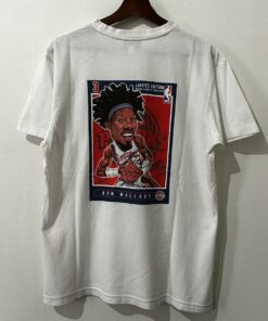 Vintage Style Ben Wallace Detroit Pistons Tshirt Hoodie Crewneck Sweatshirt Reprinted Full Color Full Size Gifts for NBA Fans