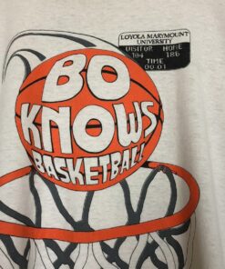 Vintage Style Bo Jackson Bo Knows Basketball Tshirt Hoodie Crewneck Sweatshirt Reprinted Full Color Full Size Gifts for NBA Fans